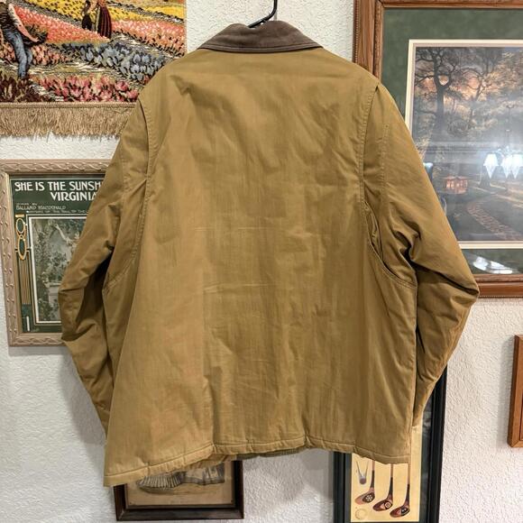 Vintage 90s Woolrich Blanket Plaid Lined Designer Brown Chore Jacket Size XL - Picture 5 of 6